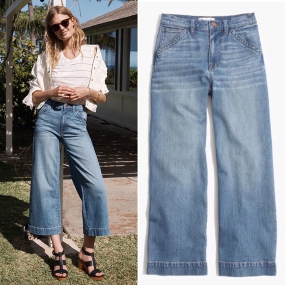 Madewell Denim - Madewell Wide-Leg Crop Jeans